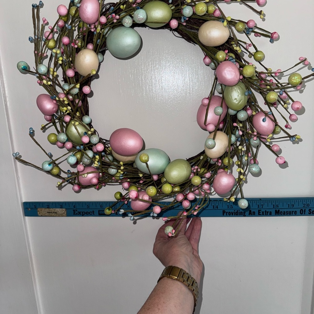 Easter - Pastel Egg Spring Wreath - Home Holiday Decor 12 in - Picture 9 of 9